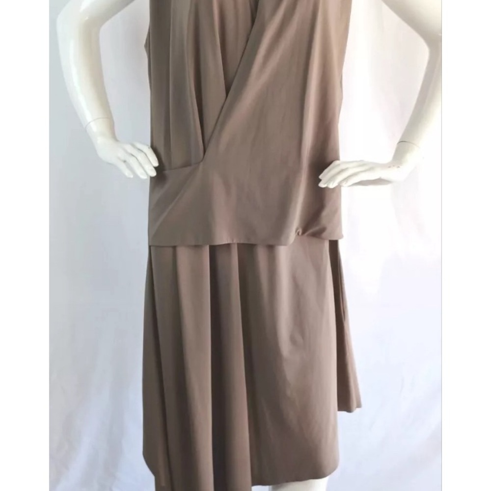 COS Sleeveless Surplice Asymmetrical Hem Rayon Blend Jersey Dress